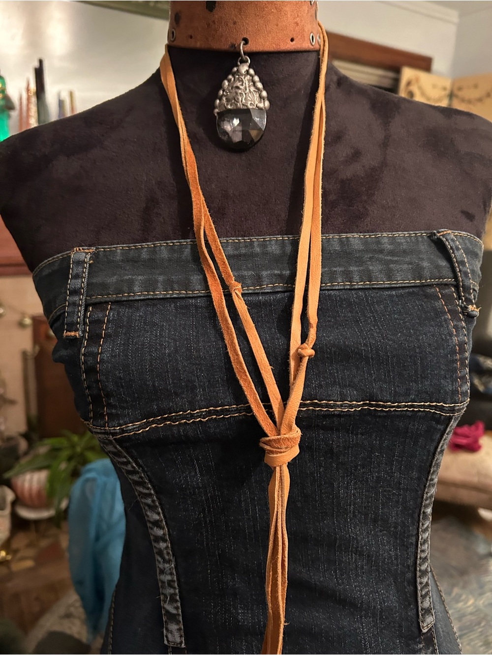 Strapless Baby Phat Dark Wash Denim Streetwear Dress SOLDDDDDD - Picture 3 of 16